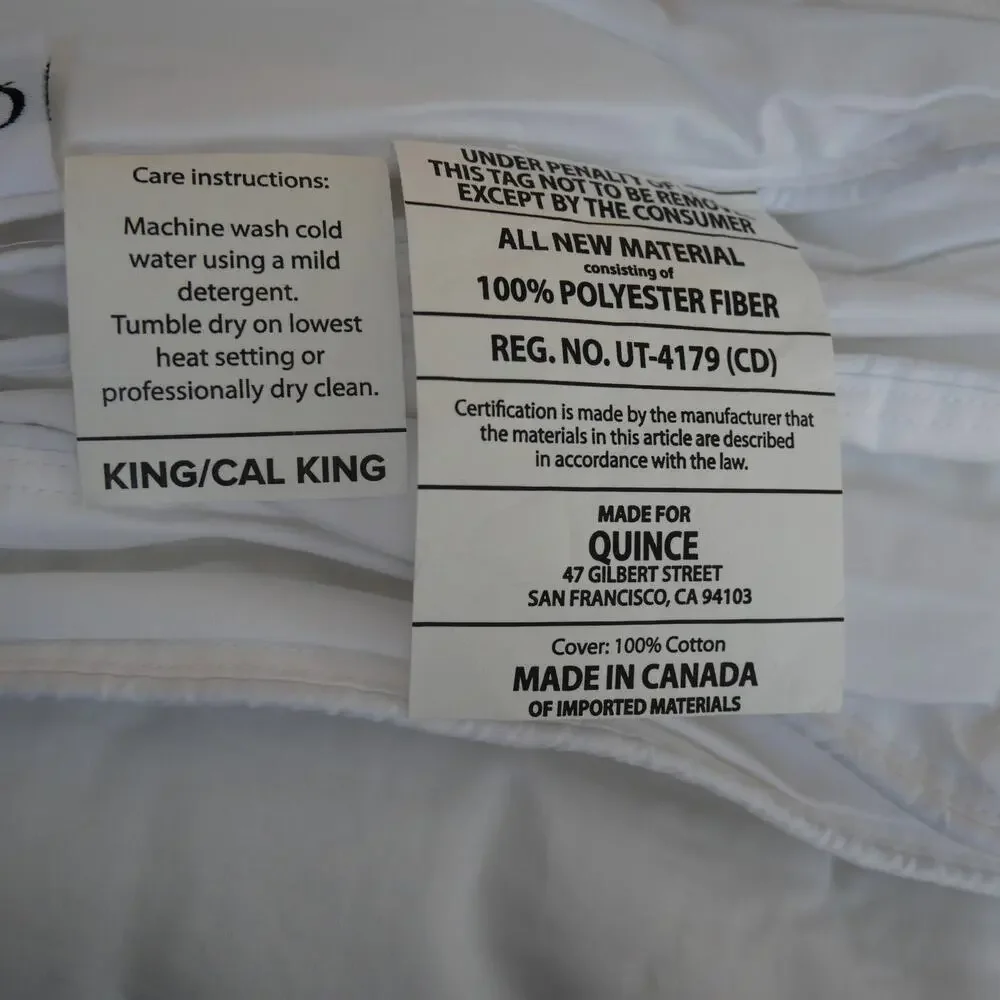 New Quince All Season Premium Down Alternative Duvet Insert Comforter King